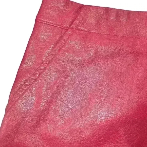 COMME Red Faux Leather Zip Up MINI Skirt Size Medium EXC CON - Picture 3 of 8